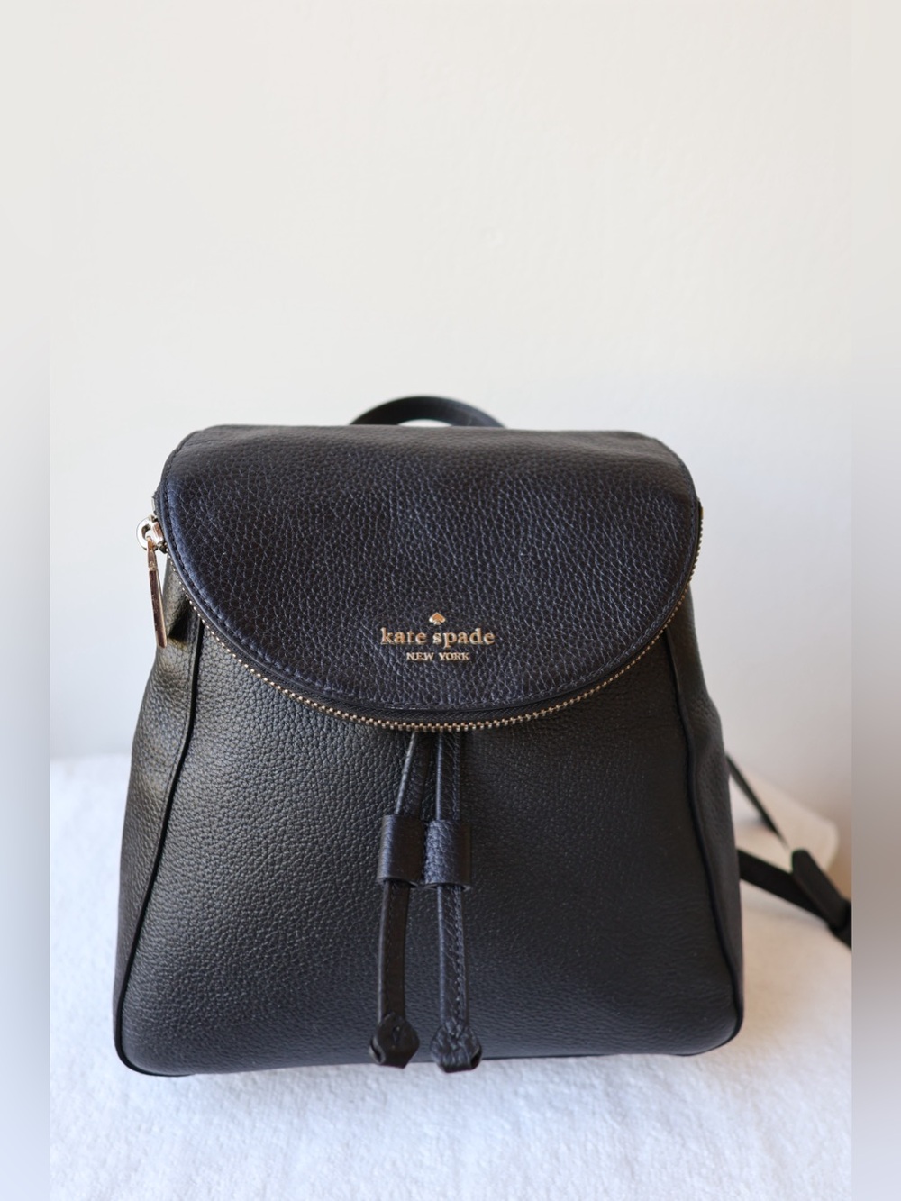 Kate Spade Leila Medium Flap Backpack in Black